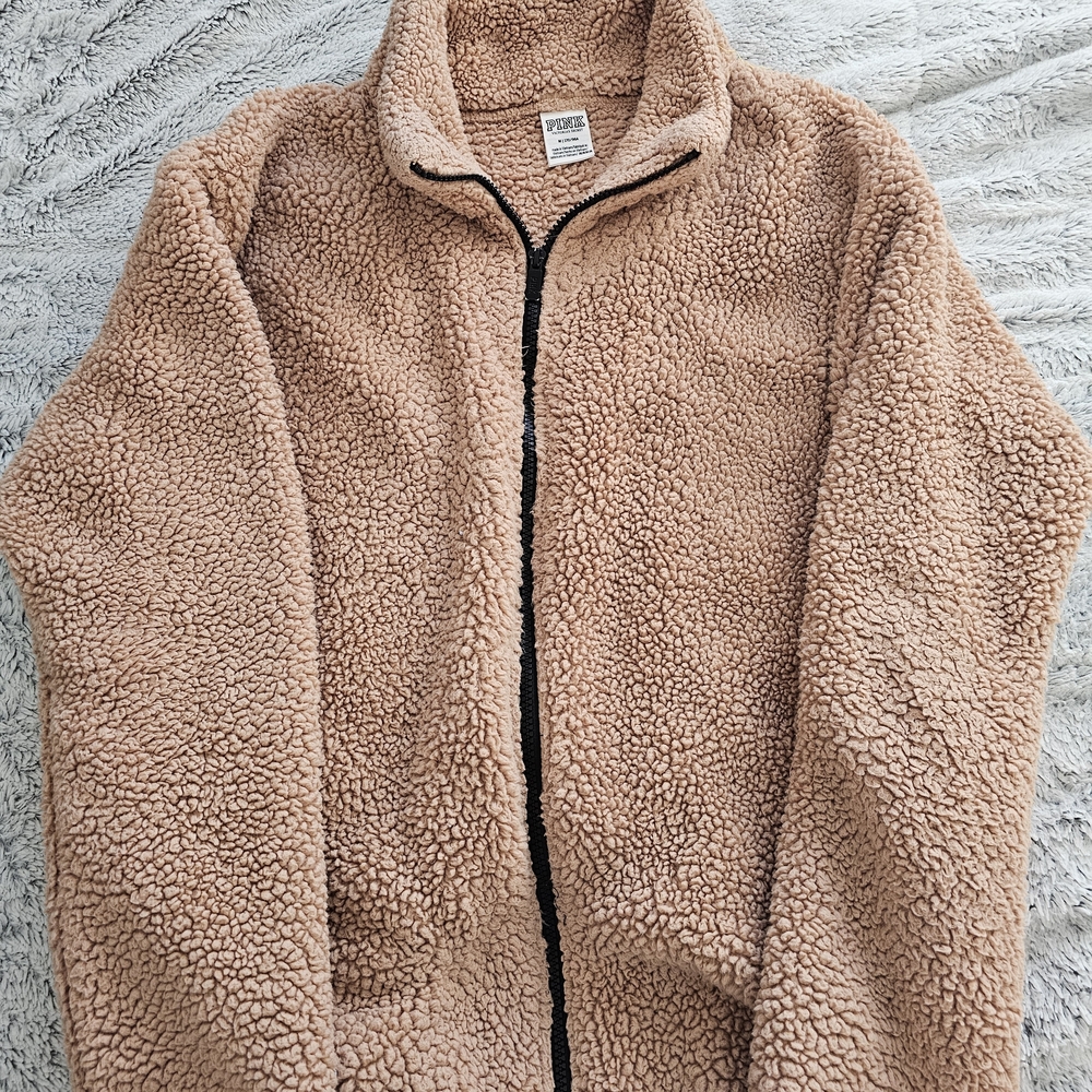 PINK Victoria's Secret Tan Sherpa Jacket